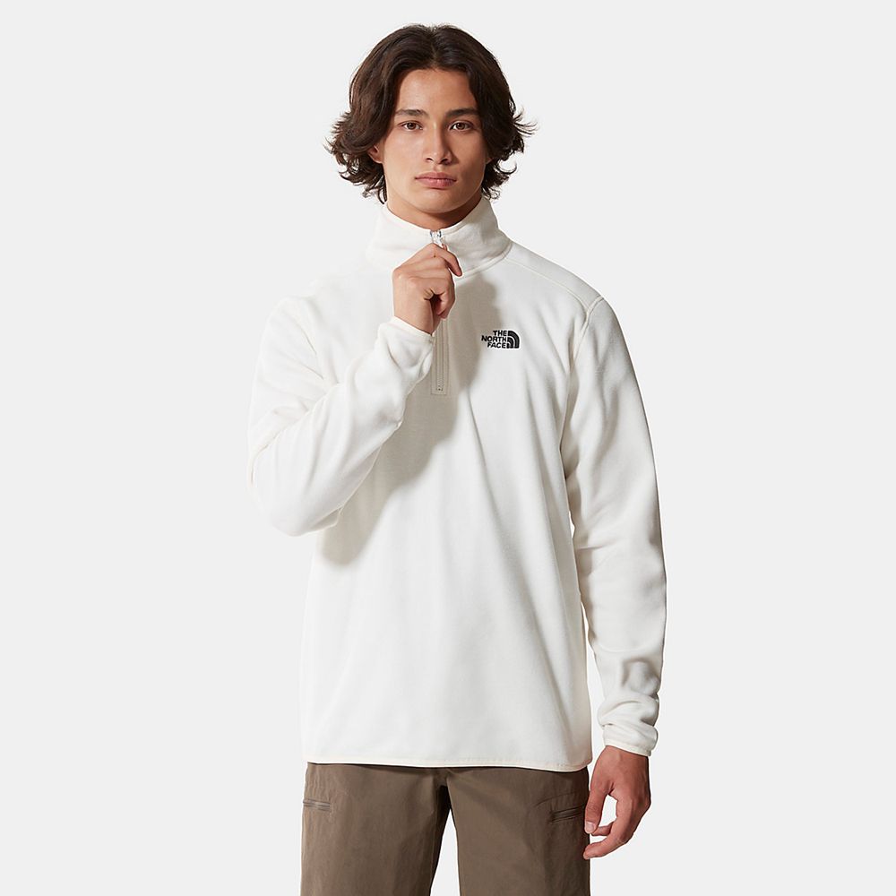 The North Face Fleece Mens Australia - The North Face 100 Glacier Quarter-Zip White Hiking (EOG-3264